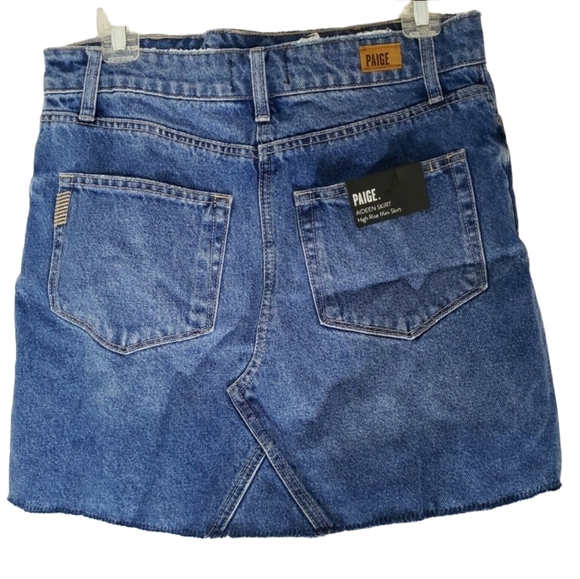 Paige Raw Hem High Rise Denim Mini Skirt Womens Aideen Size 29 NWT - Picture 3 of 9